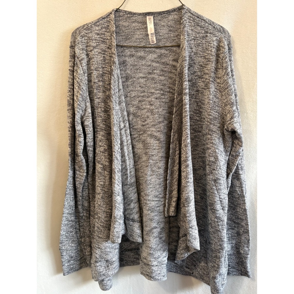 Gilligan & O'Malley Grey Marled Open Front Cardigan Loungewear M/L